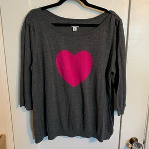 Soft heart sweater